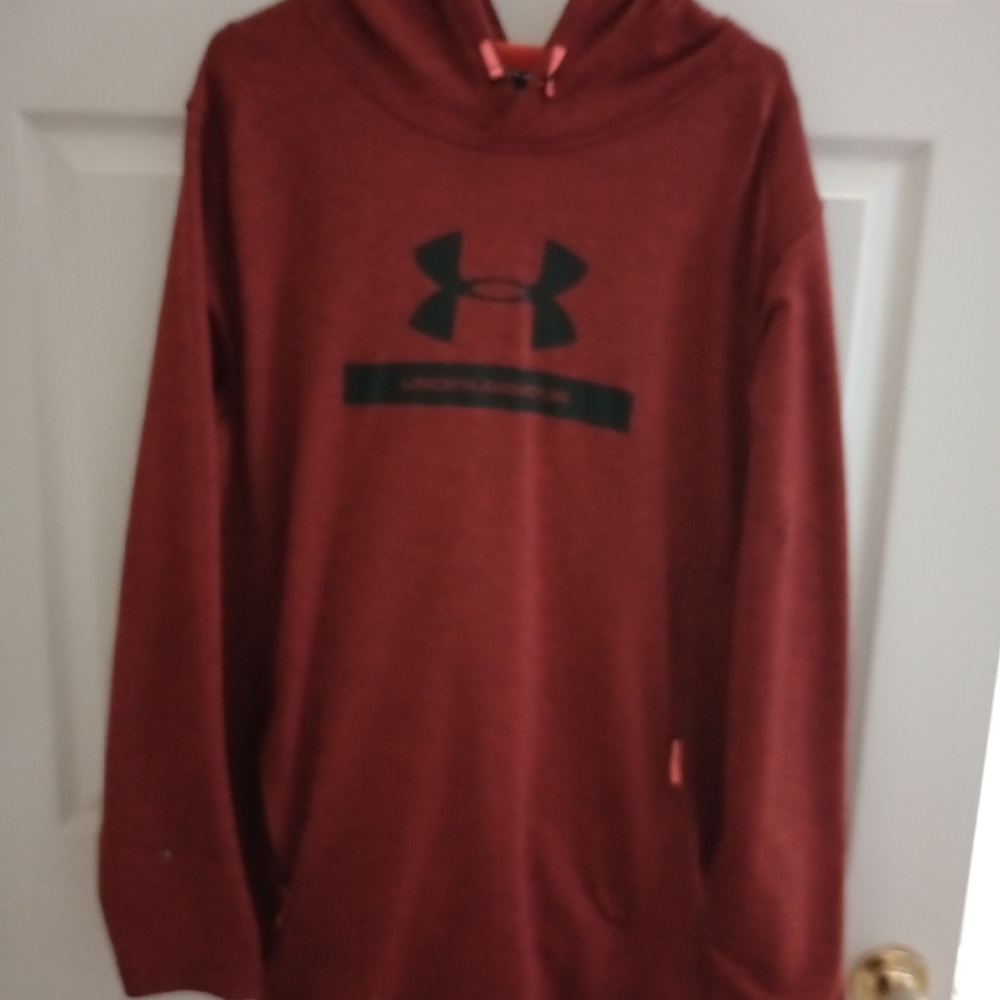 Under Armour Burgundy Hoodie with Black Emblem